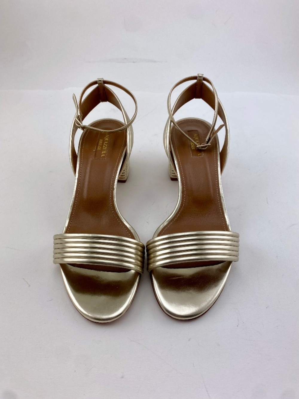 Aquazzura Gold Sundance Heeled Sandals 50 Size 39